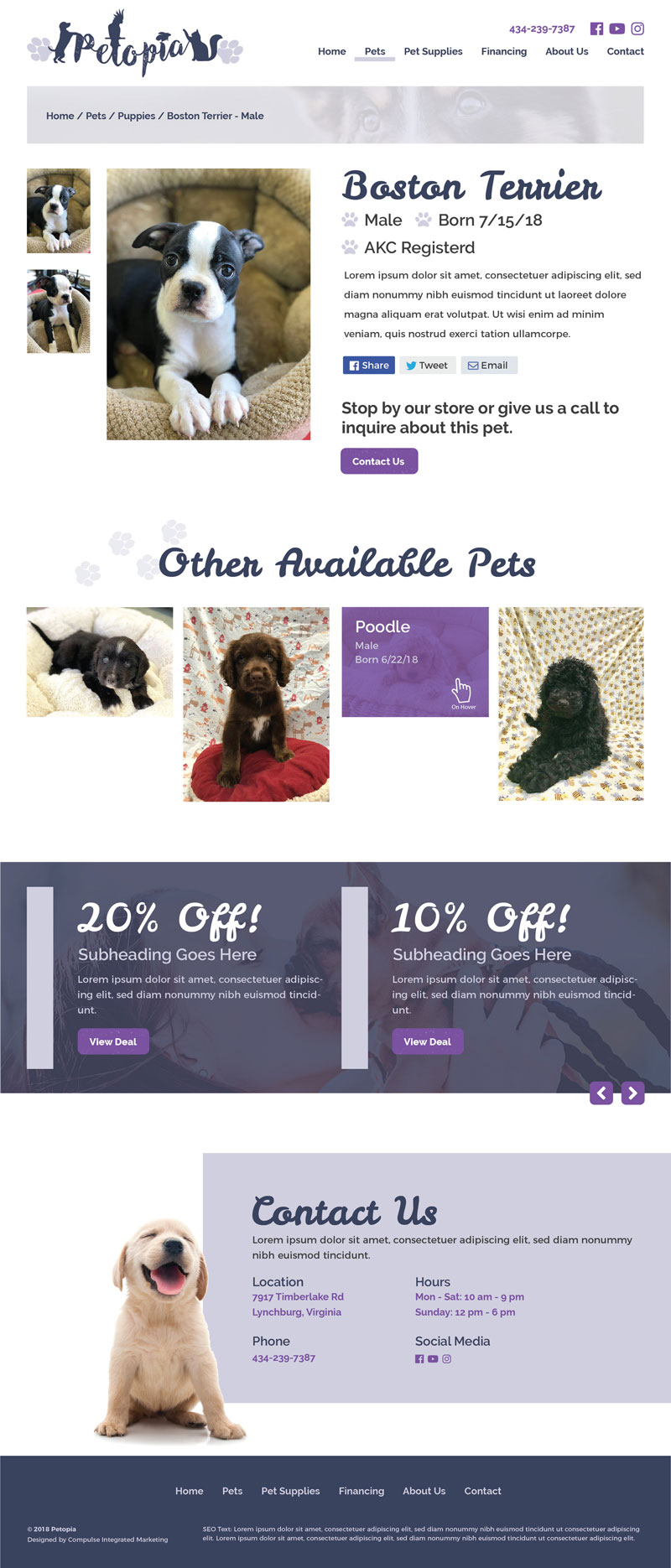 petopia individual pet page